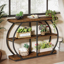 Console Table With Arched Frame, 3 Tier For Living Room - Brown / Black by HouseOfZazla