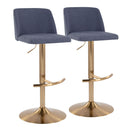 Toriano - Contemporary Adjustable Barstool With Swivel With Rounded T Footrest (Set of 2) by HouseOfZazla