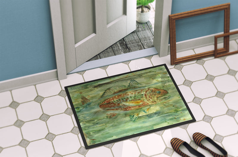 Abstract Red Fish Doormat - 24x36 Decorative Floor Mat – Indoor/Outdoor Rug