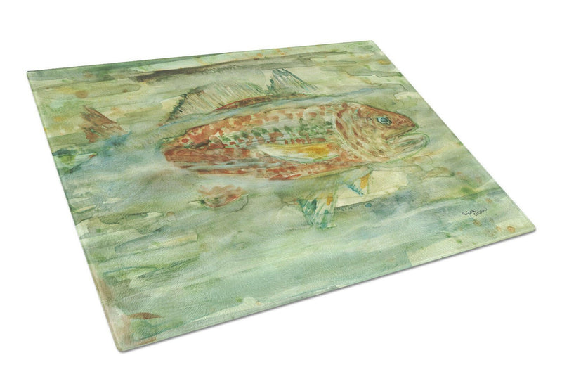 Abstract Red Fish Glass Cutting Board Large 8960LCB