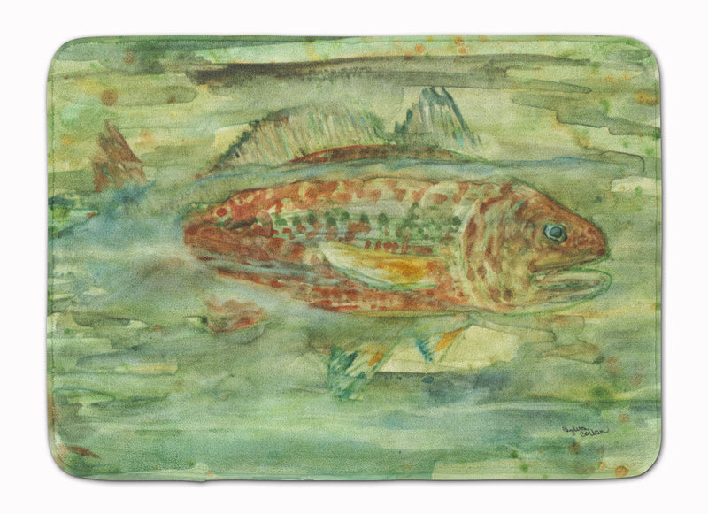 Abstract Red Fish Machine Washable Memory Foam Mat 8960RUG