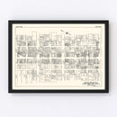 Vintage Map of Erie, PA Business Section 1929