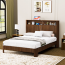 Queen Size Bed Frame With Storage Headboard