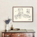 Vintage Map of Fall River, MA Business Section 1929