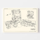 Vintage Map of Fall River, MA Business Section 1929
