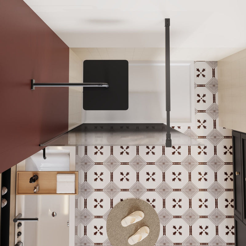 Gradient Shower Door With Handle - Matt Black, photo 5 of 6