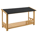 47.2" Wooden Dog House, Outdoor & Indoor Dog Crate, Pet Kennel With Porch, Solid Wood, Weatherproof, Medium, Nature