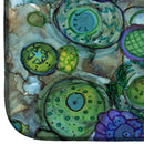 Abstract in Blues and Greens Dish Drying Mat – Absorbent, Artistic Kitchen Essentials 8962DDM