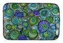 Abstract in Blues and Greens Dish Drying Mat – Absorbent, Artistic Kitchen Essentials 8962DDM