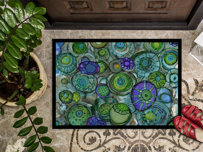 Abstract in Blues and Greens Doormat - 24x36 Decorative Floor Mat – Indoor/Outdoor Rug