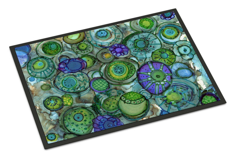 Abstract in Blues and Greens Indoor or Outdoor Mat 24x36 8962JMAT