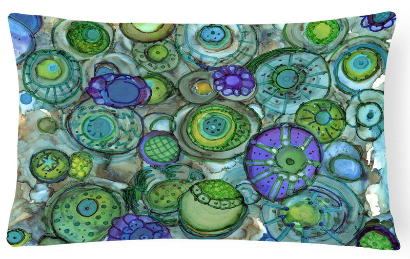 Abstract in Blues and Greens Fabric Decorative Pillow 8962PW1216