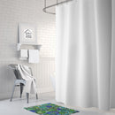 Abstract in Blues and Greens Machine Washable Memory Foam Mat 8962RUG