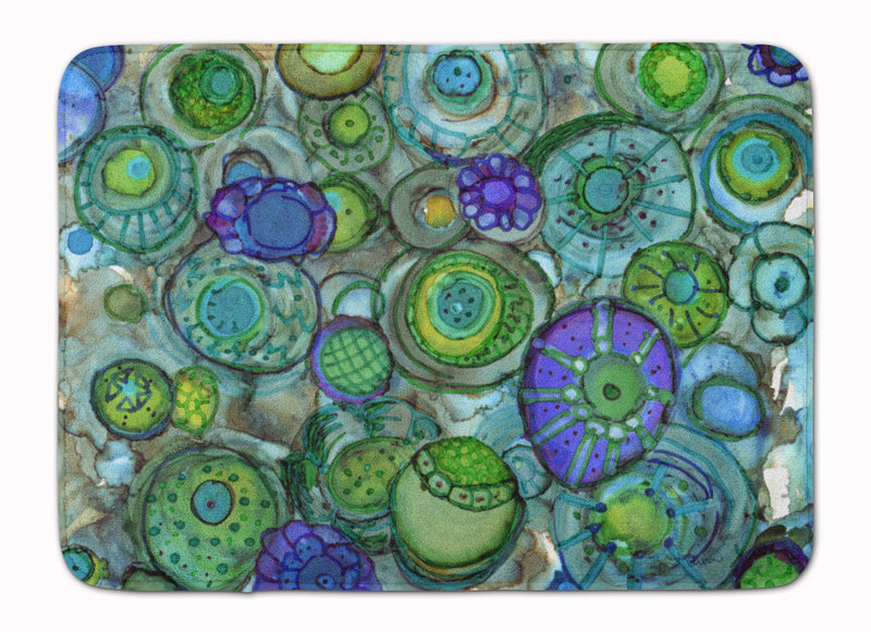 Abstract in Blues and Greens Machine Washable Memory Foam Mat 8962RUG