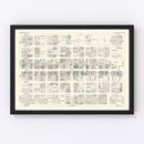 Vintage Map of Evansville, IN Business Section 1929