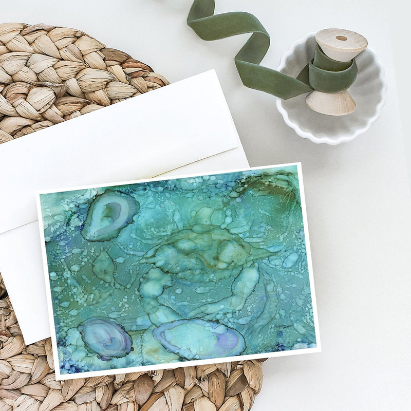 Abstract Crabs and Oysters Greeting Cards and Envelopes Pack of 8