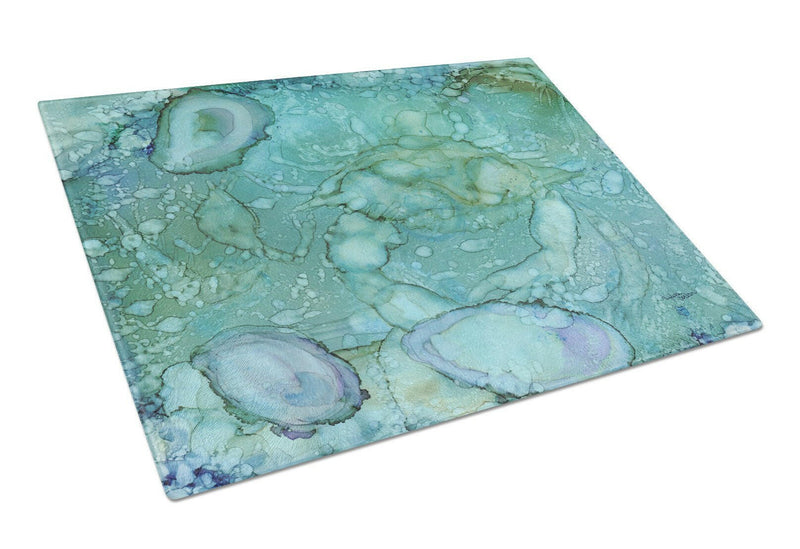 Abstract Crabs and Oysters Glass Cutting Board Large 8963LCB