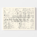 Vintage Map of Flint, MI Business Section 1929