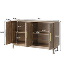 Sideboard Buffet Cabinet With Carved Doors And Adjustable Layer Board by Unique Piece Furniture