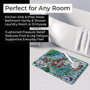 Watery Shrimp, Crabs and Oysters Memory Foam Kitchen Mat Machine Washable Anti-Fatigue Cushion Comfort Bath or Kitchen Rug