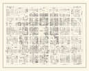 Vintage Map of Fort Wayne, IN Business Section 1929