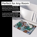 Shrimp, Crabs and Oysters in water Memory Foam Kitchen Mat Machine Washable Anti-Fatigue Cushion Comfort Bath or Kitchen Rug