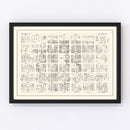 Vintage Map of Fort Wayne, IN Business Section 1929