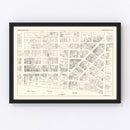 Vintage Map of Grand Rapids, MI Business Section 1929
