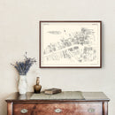 Vintage Map of Greenfield, MA Business Section 1929