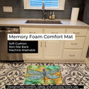 Abstract Dragonfly Memory Foam Kitchen Mat Machine Washable Anti-Fatigue Cushion Comfort Bath or Kitchen Rug