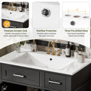 Modern Bathroom Vanity With Sink, Storage Cabinet, Soft Close Doors, Deep & Standard Drawers by HouseOfZazla