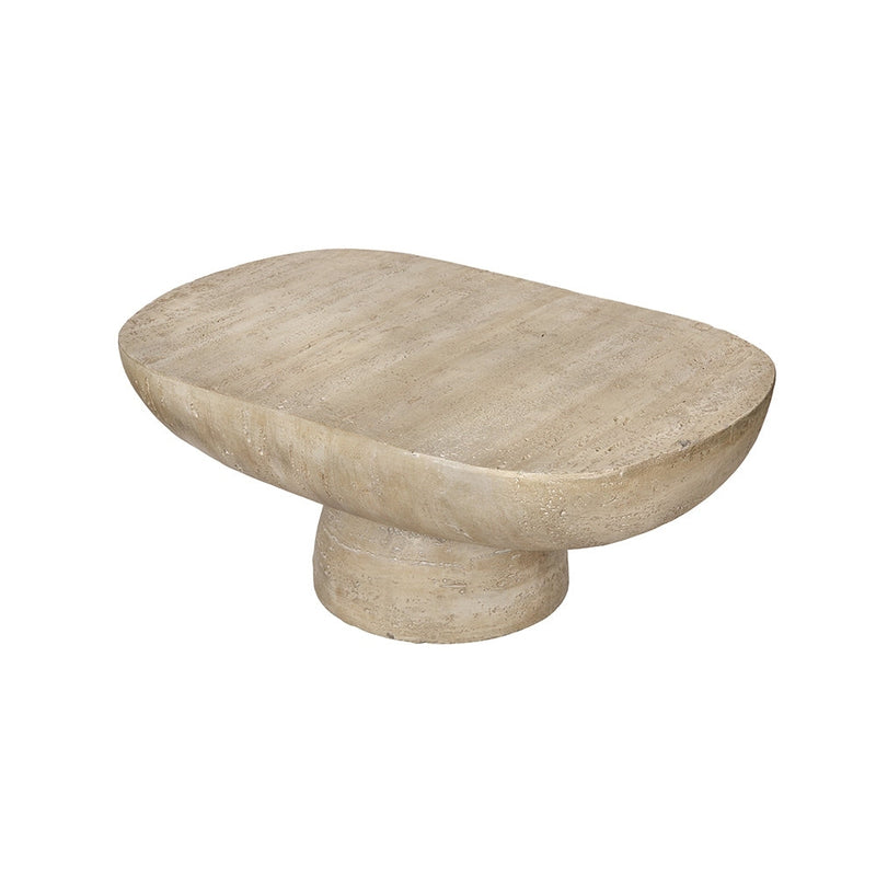 Walker Edison - 36x24x15" Cream Oval Coffee Table