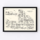 Vintage Map of Harrisburg, PA Business Section 1929