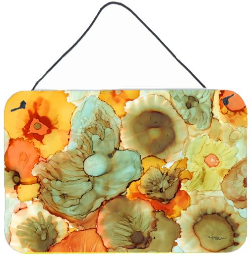 Abstract Flowers Teal and Orange Wall or Door Hanging Prints 8969DS812