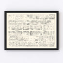 Vintage Map of Hollywood, CA Business Section 1929
