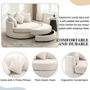 360° Swivel Accent Barrel Chair With Storage Ottoman & 4 Pillows, Modern Leisure Chair Round Accent For Living Room by Unique Piece Furniture