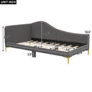 Upholstered Daybed With Headboard And Armrest, Support Legs by HouseOfZazla