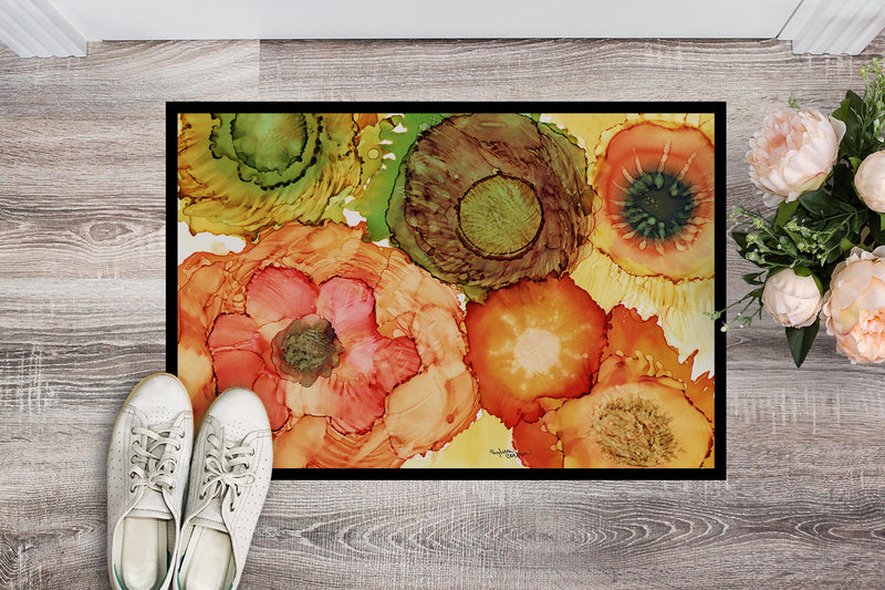 Abstract Flowers Blossoms Doormat - 24x36 Decorative Floor Mat – Indoor/Outdoor Rug
