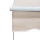 8' x 7' Patio Retractable Awning, Manual Exterior Sun Shade Deck Window Cover, Beige