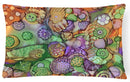 Abstract in Purple Green and Orange Fabric Decorative Pillow 8971PW1216