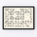 Vintage Map of Indianapolis, IN Business Section 1929