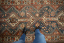 4x14 Vintage Distressed Hamadan Rug Runner