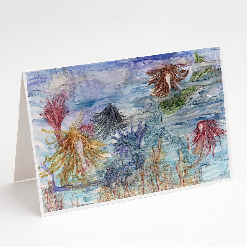 Abstract Mermaid Water Fantasy Greeting Cards and Envelopes Pack of 8