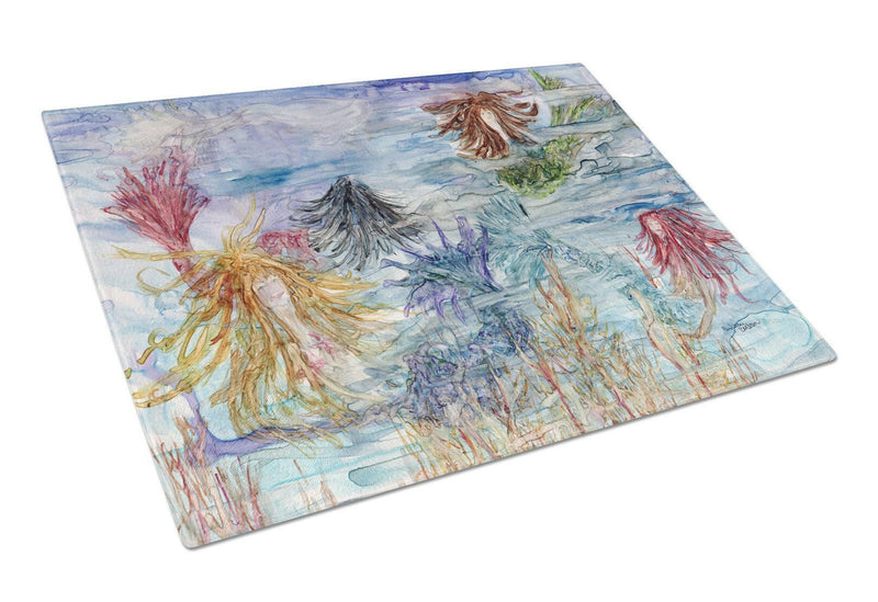 Abstract Mermaid Water Fantasy Glass Cutting Boards – Durable, Decorative Kitchen Art Large 8975LCB