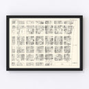 Vintage Map of Long Beach, CA Business Section 1929