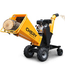 6'' 420Cc 15Hp Pull Start Gas Powered 4 - Wheels Chipper Shredder Mulcher With Towbar / Stop Bar - Yellow by HouseOfZazla