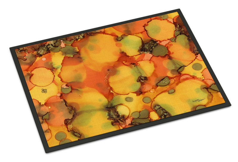 Abstract in Orange and Greens Indoor or Outdoor Mat 24x36 8976JMAT