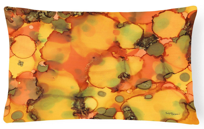 Abstract in Orange and Greens Fabric Decorative Pillow 8976PW1216