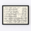 Vintage Map of Los Angeles, CA Business Section 1929
