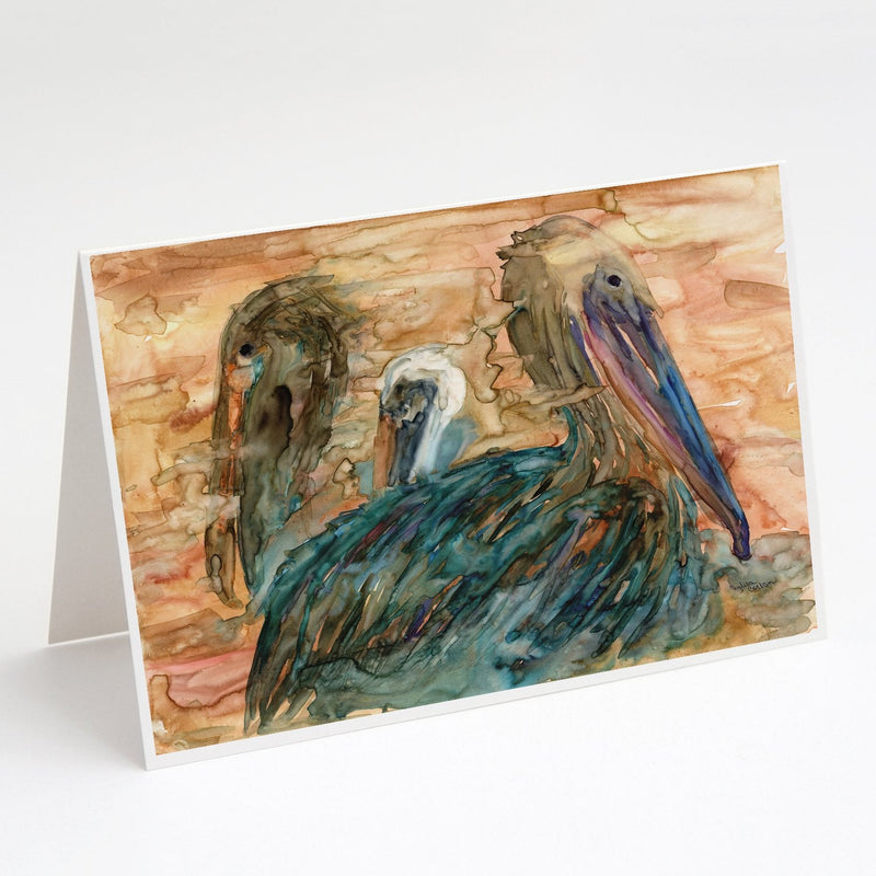 Abstract Pelicans Greeting Cards and Envelopes Pack of 8